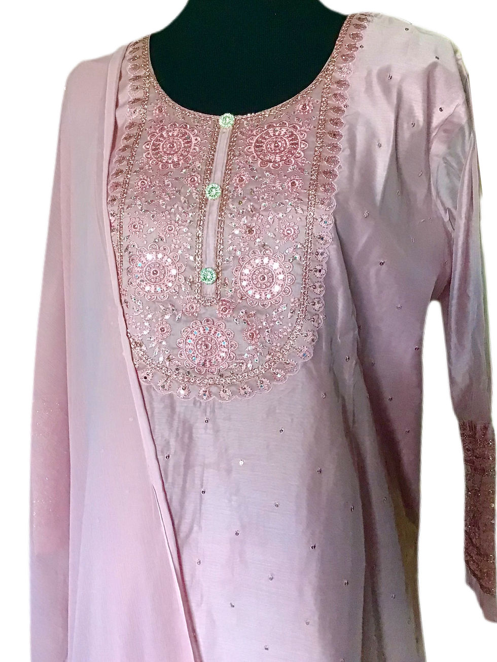 Thumbnail: Pretty Plus Size Chanderi Silk Suit Set