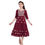 Thumbnail: Embroidered Red Khadi Cotton Abaya Kurti For Kids