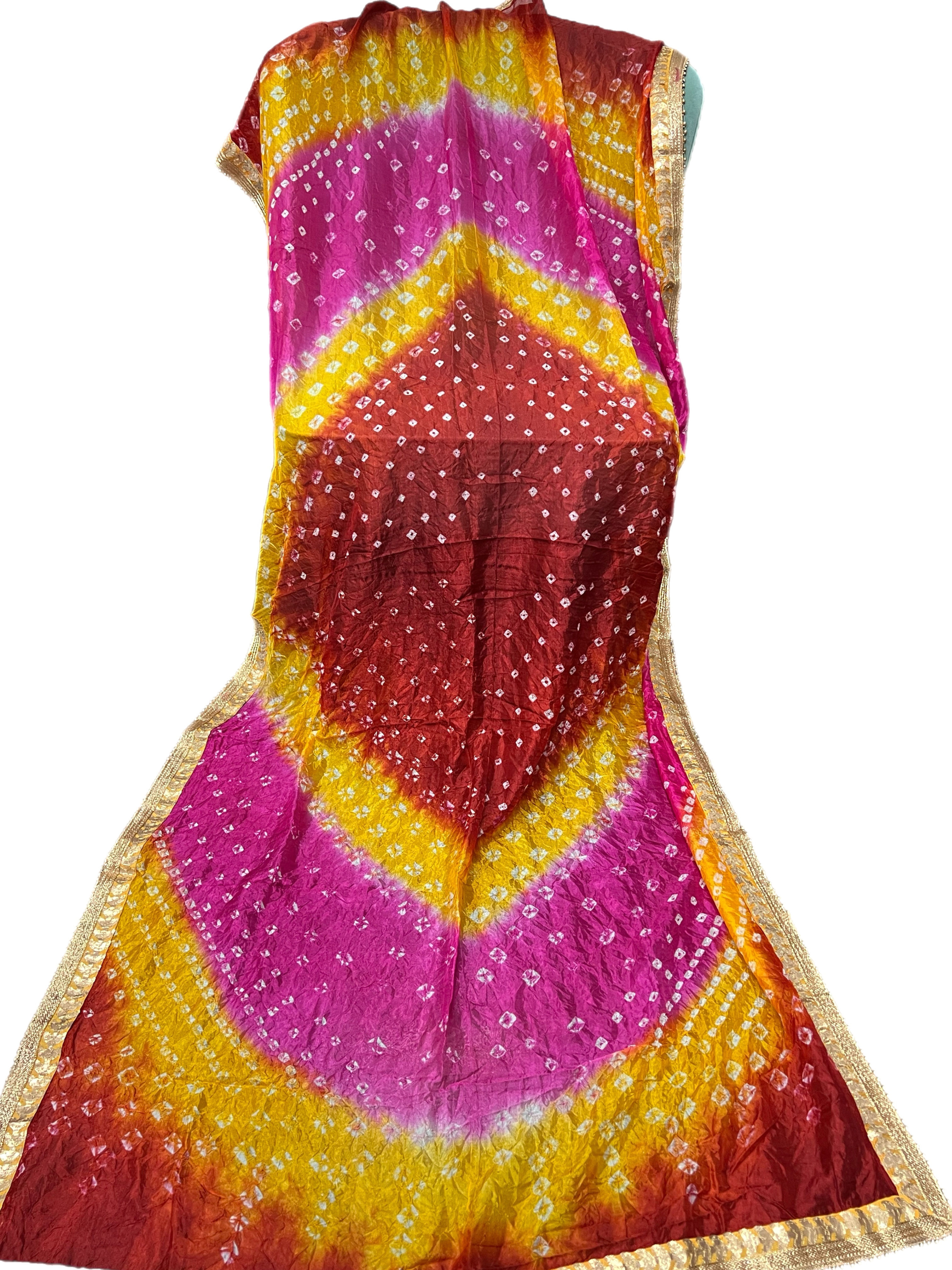 Bandhani Silk Dupatta with Gottapati Work