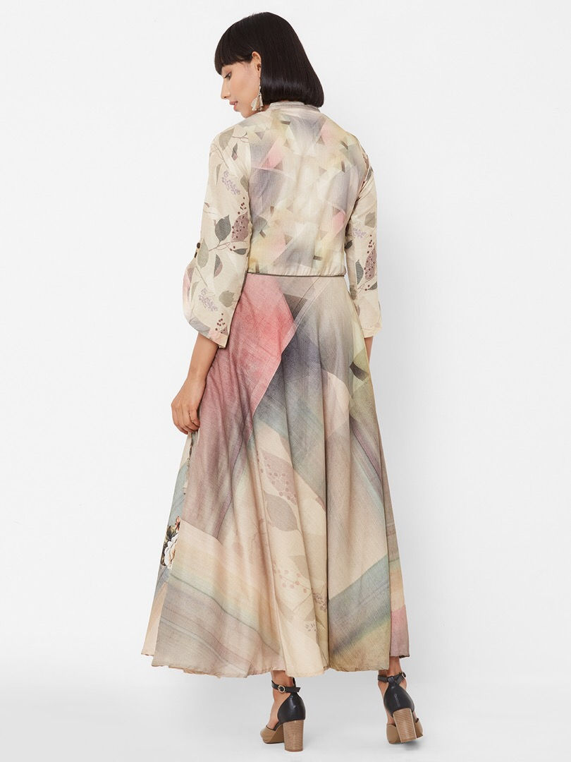 Thumbnail: Stylish Cream Digital Print Kurti