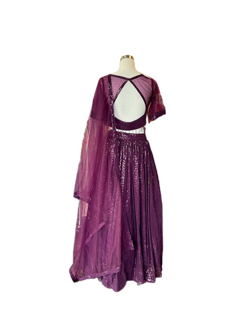 Thumbnail: Stylish Georgette Dark Purple Lehanga Choli