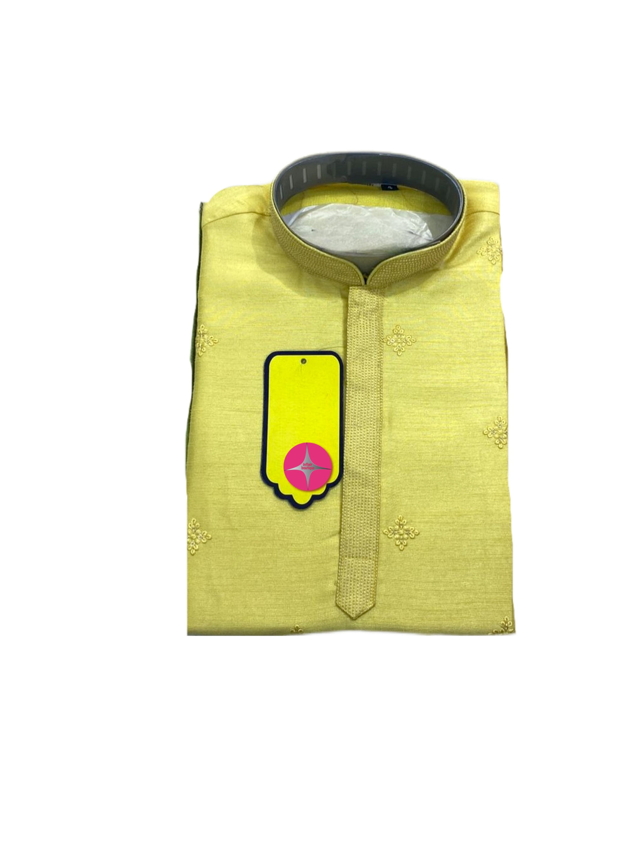 Embroidery Green Silk Printed Kurta Set for Boys