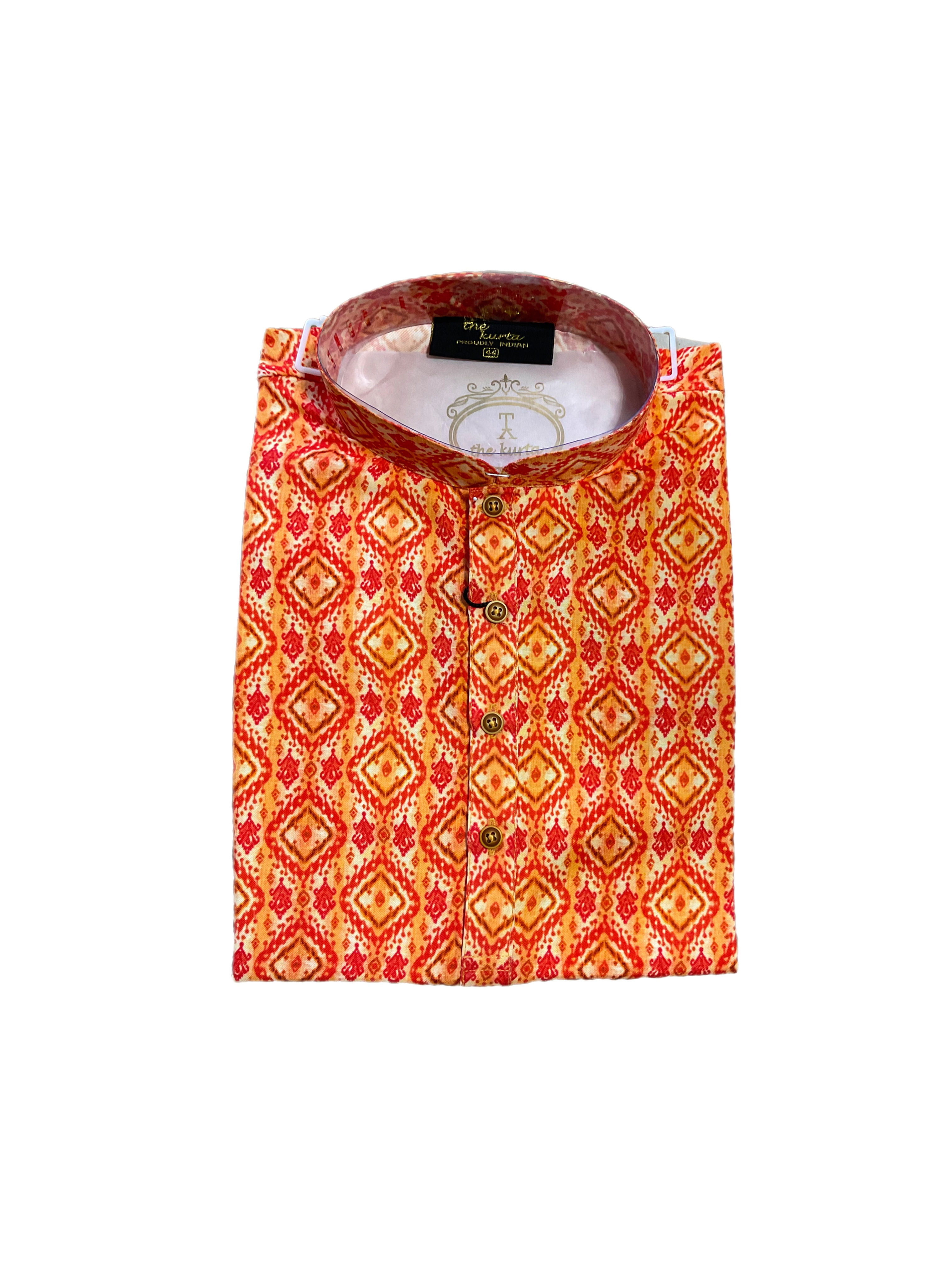 Casual Printed Cotton Kurta pajama Set for Men