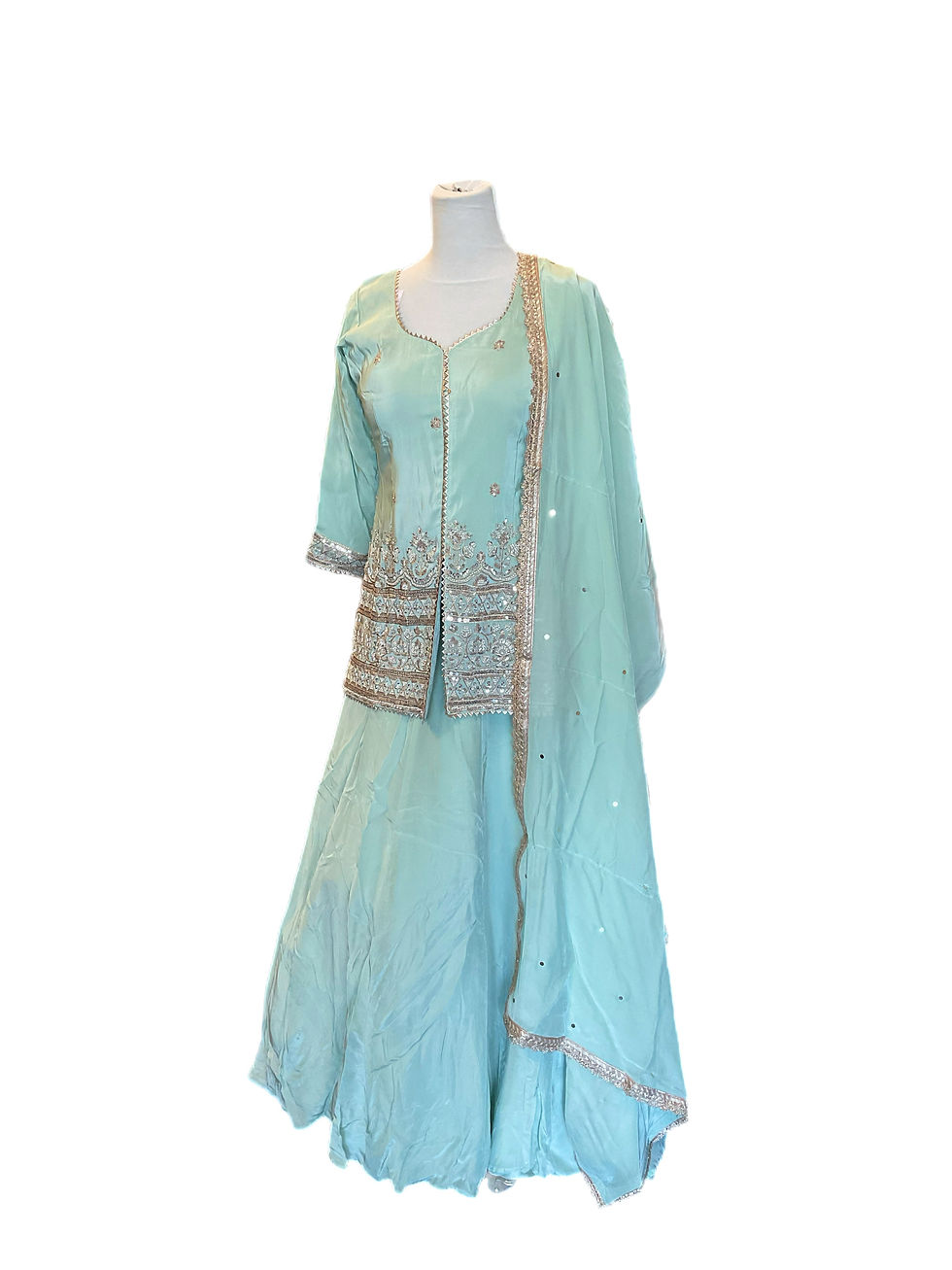 Thumbnail: Amazing Soft Silk Embroidered Lehanga With Long Top