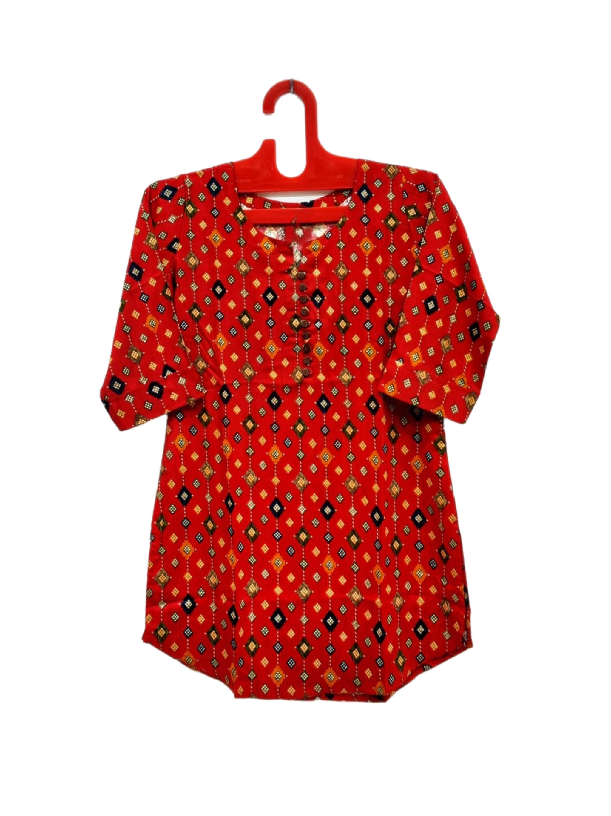 Pretty Red Color Short Kurta for women