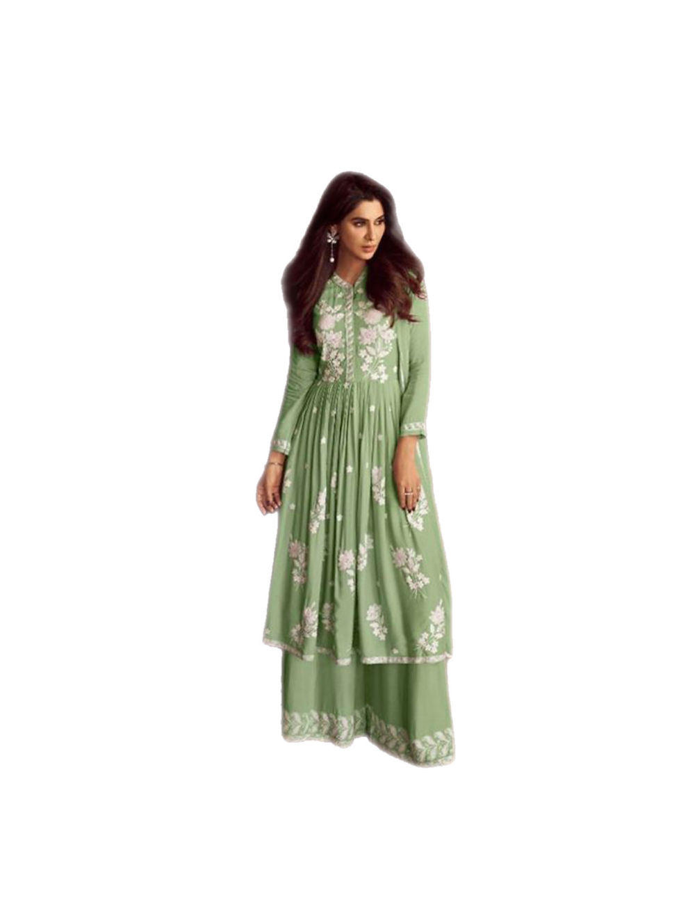 Thumbnail: Trendy Luckhnawi Rayon Plazzo Suit Set