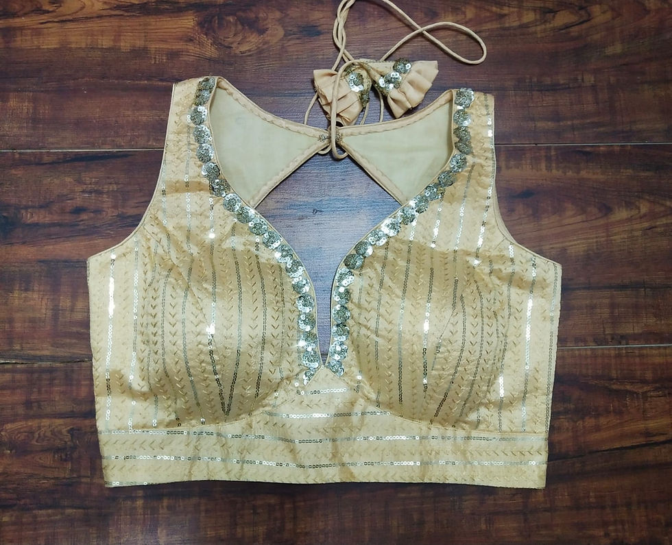Thumbnail: Fabulous Trendy Silk Sequins Saree Blouse