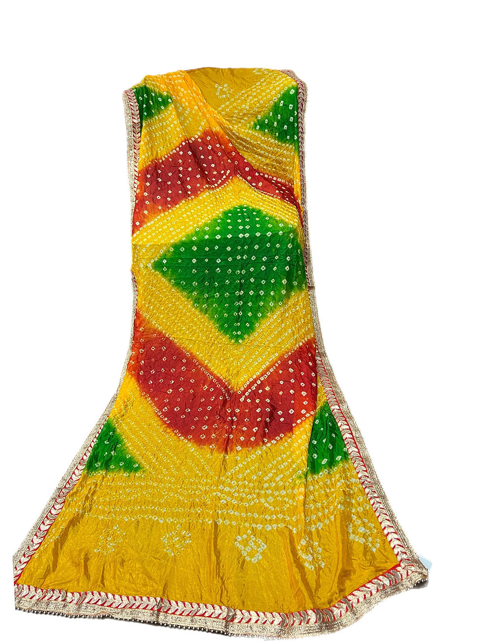 Beautiful Bandhani Silk Dupatta with Gottapati Work