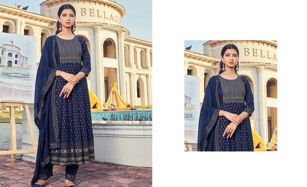 Thumbnail: Plus Size Embroidered Rayon Pant Suit Set