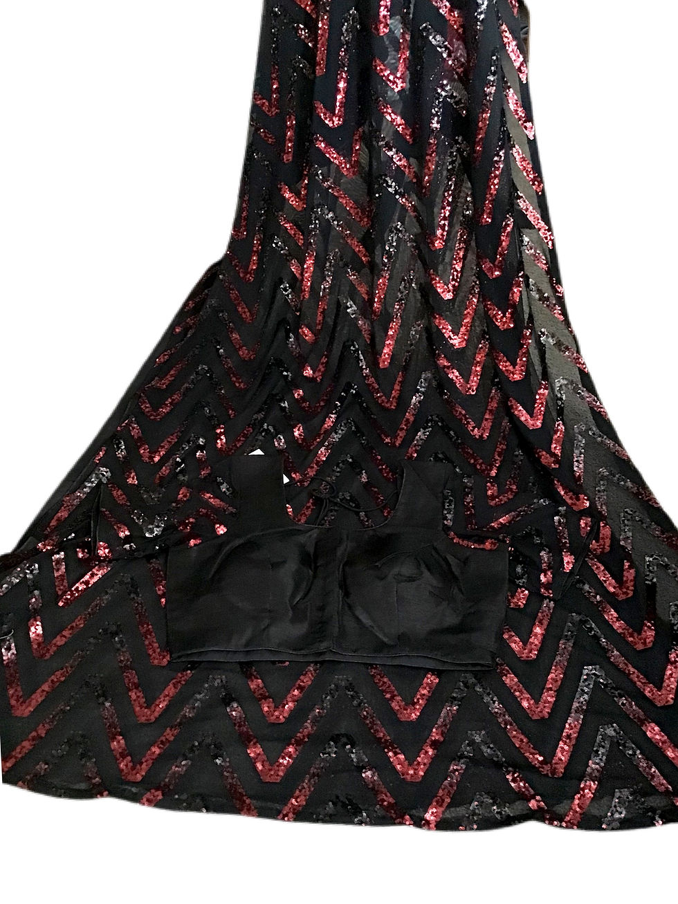 Thumbnail: Gorgeous Sequins Black Net Designer Saree With Readymade Blouse