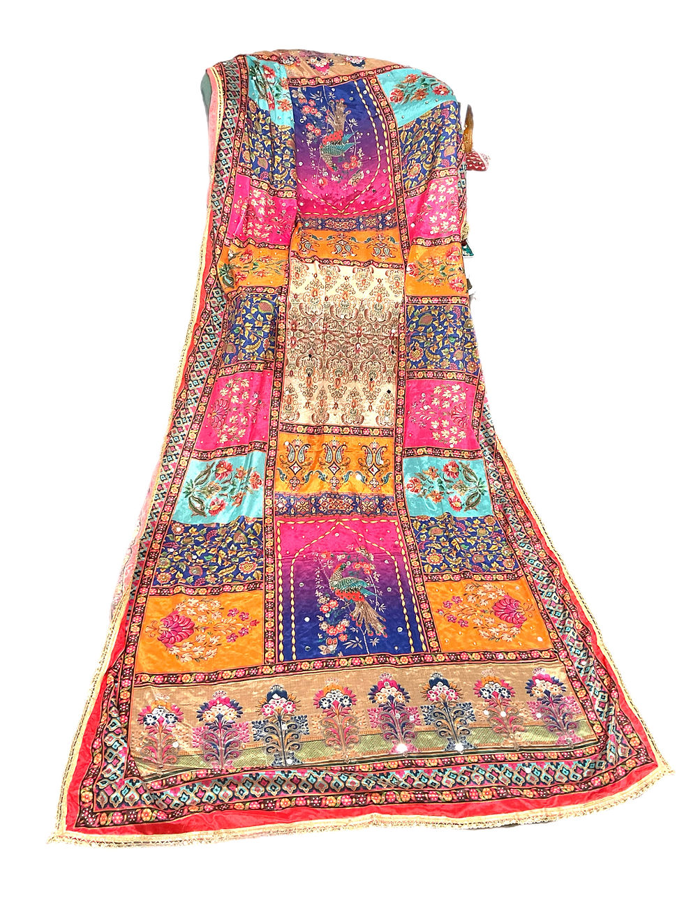 Chinon Silk Digital Printed Mirror Work Dupatta