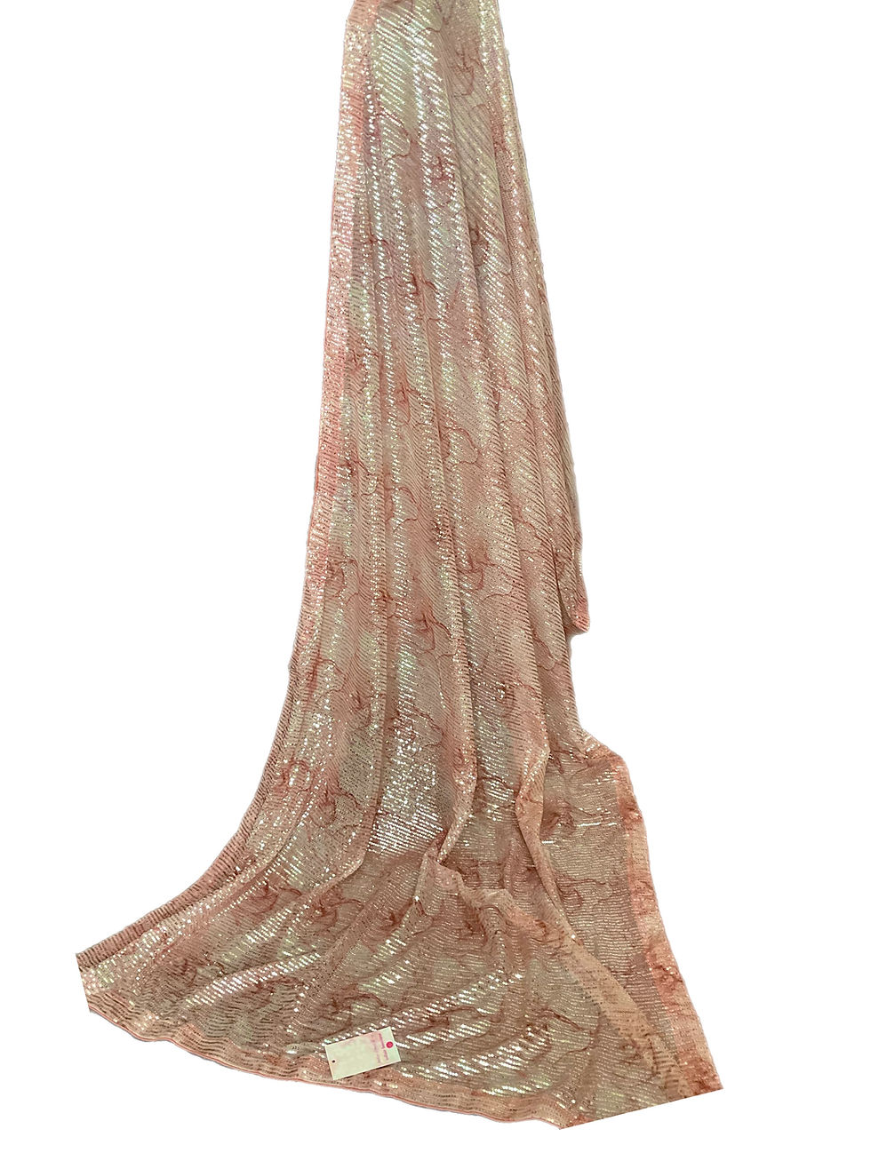 Pretty Peach Net Sequins Saree