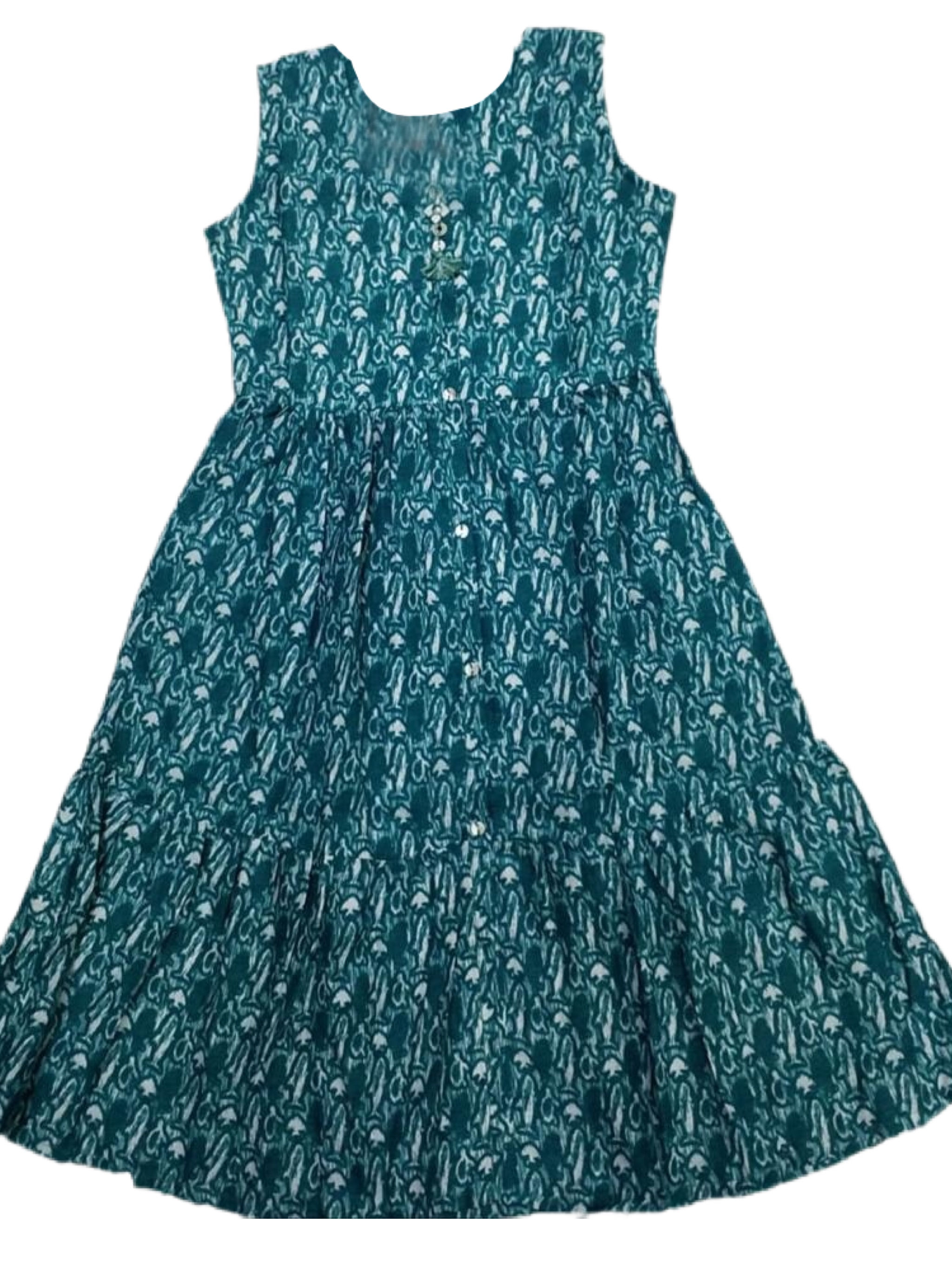 Beautiful A line Kurti in Blue And Green