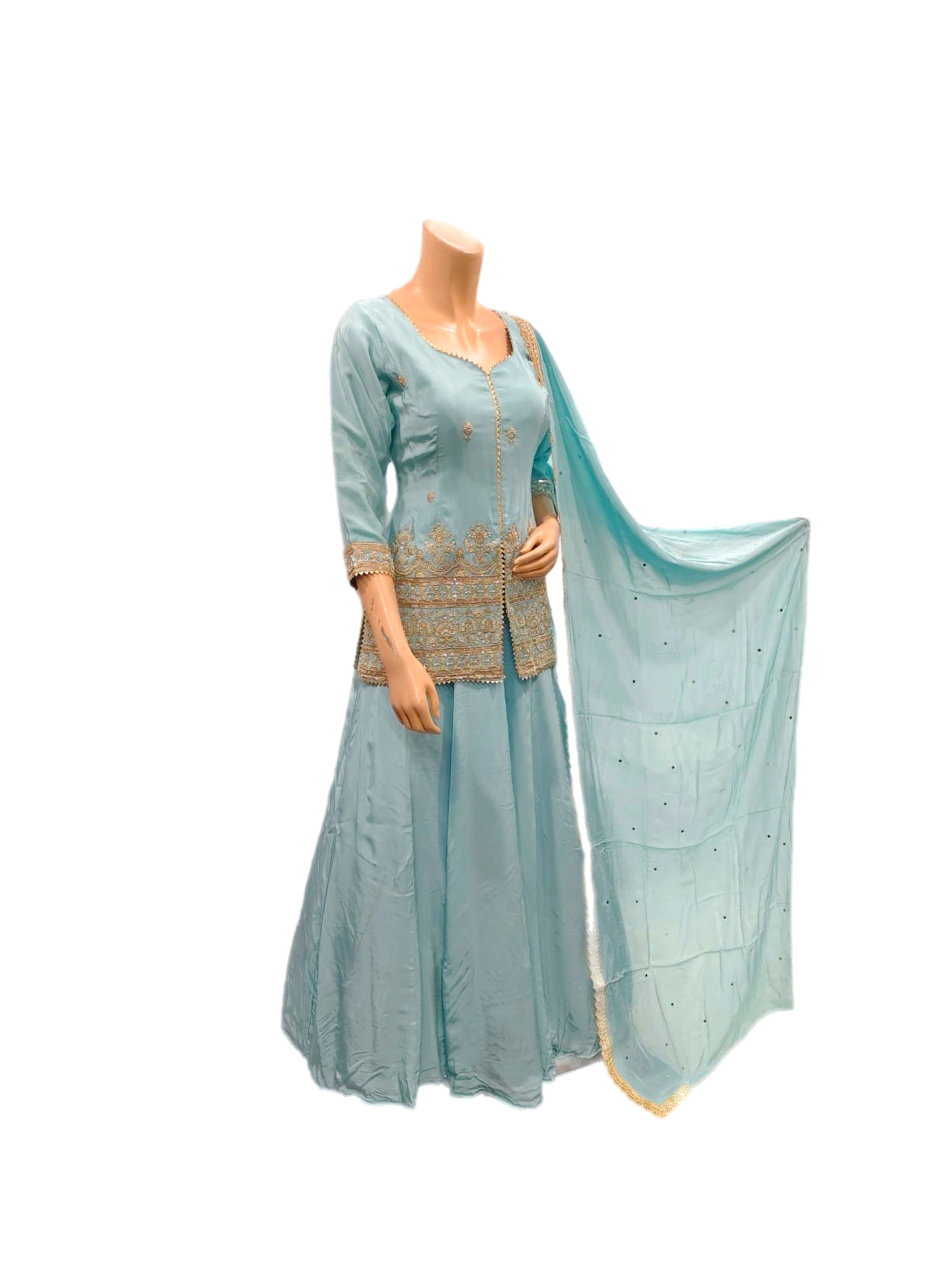 Amazing Soft Silk Embroidered Lehanga With Long Top