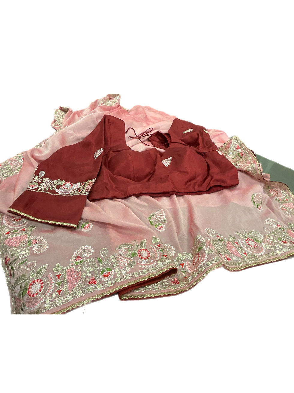 Thumbnail: Pretty Soft Crushed Silk Saree With Readymade Blouse