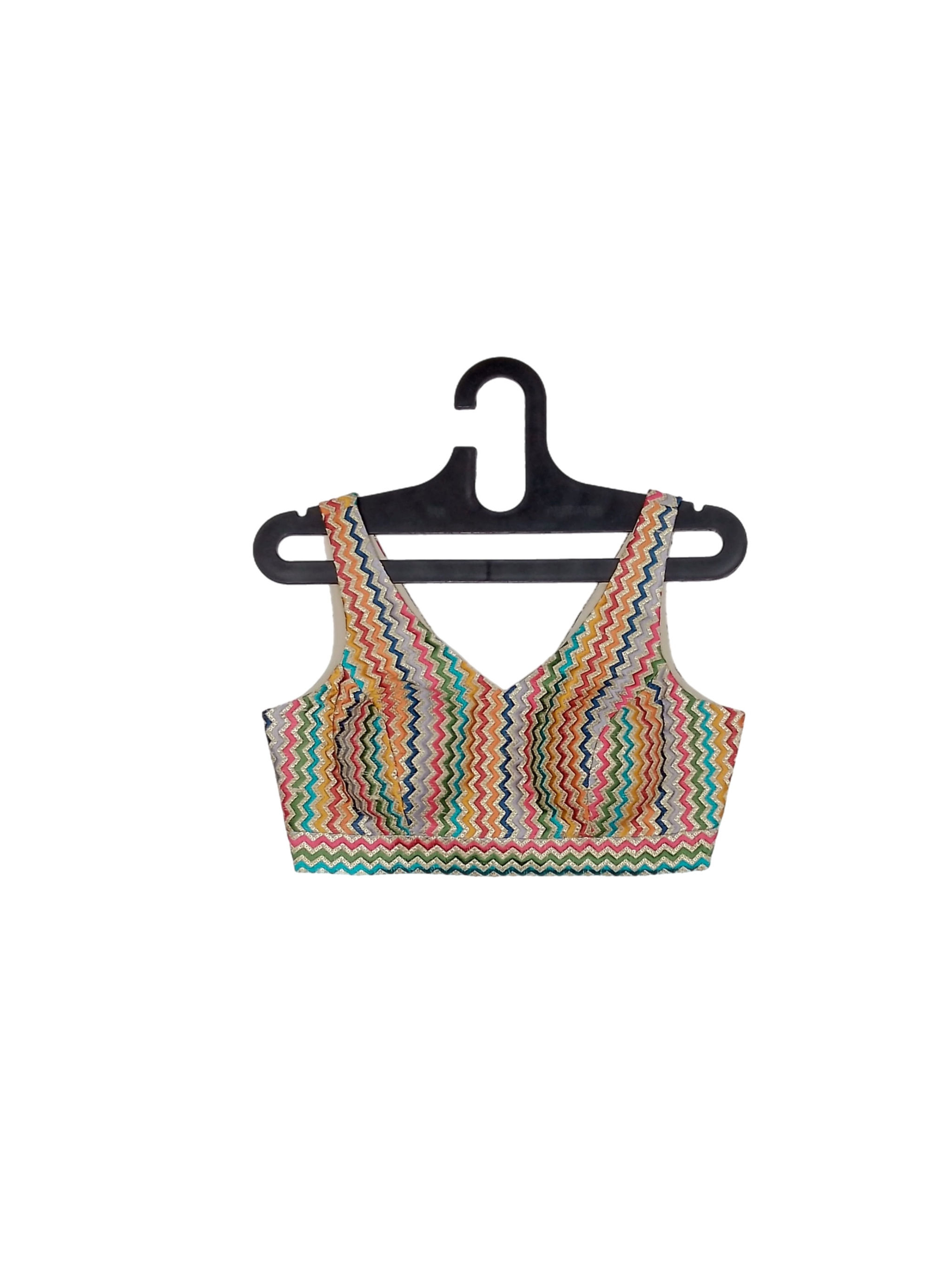 Gorgeous.Multicolored Embroidered Saree Blouse