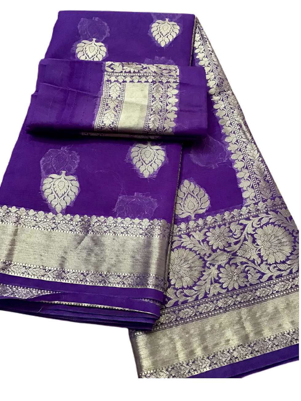 Thumbnail: Lovely Banarasi Semi Silk saree in Purple color