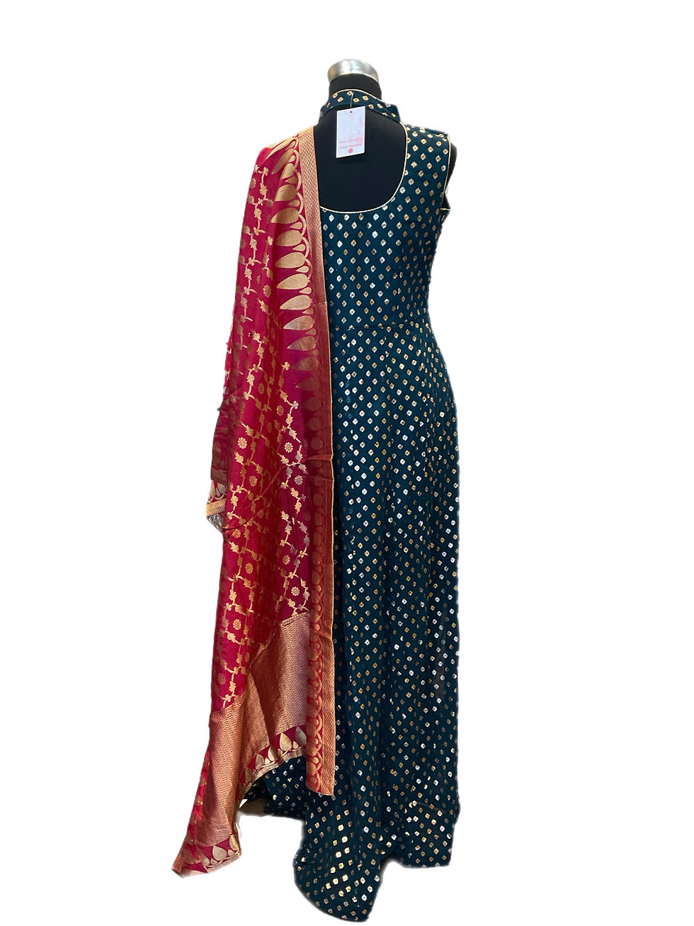 Thumbnail: Gorgeous Georgette Golden Printed Abaya Salwar suit