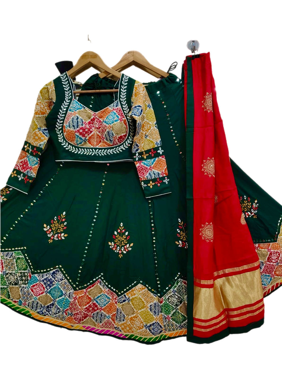 Gorgeous Green Premium Cotton Chaniya Choli for Women