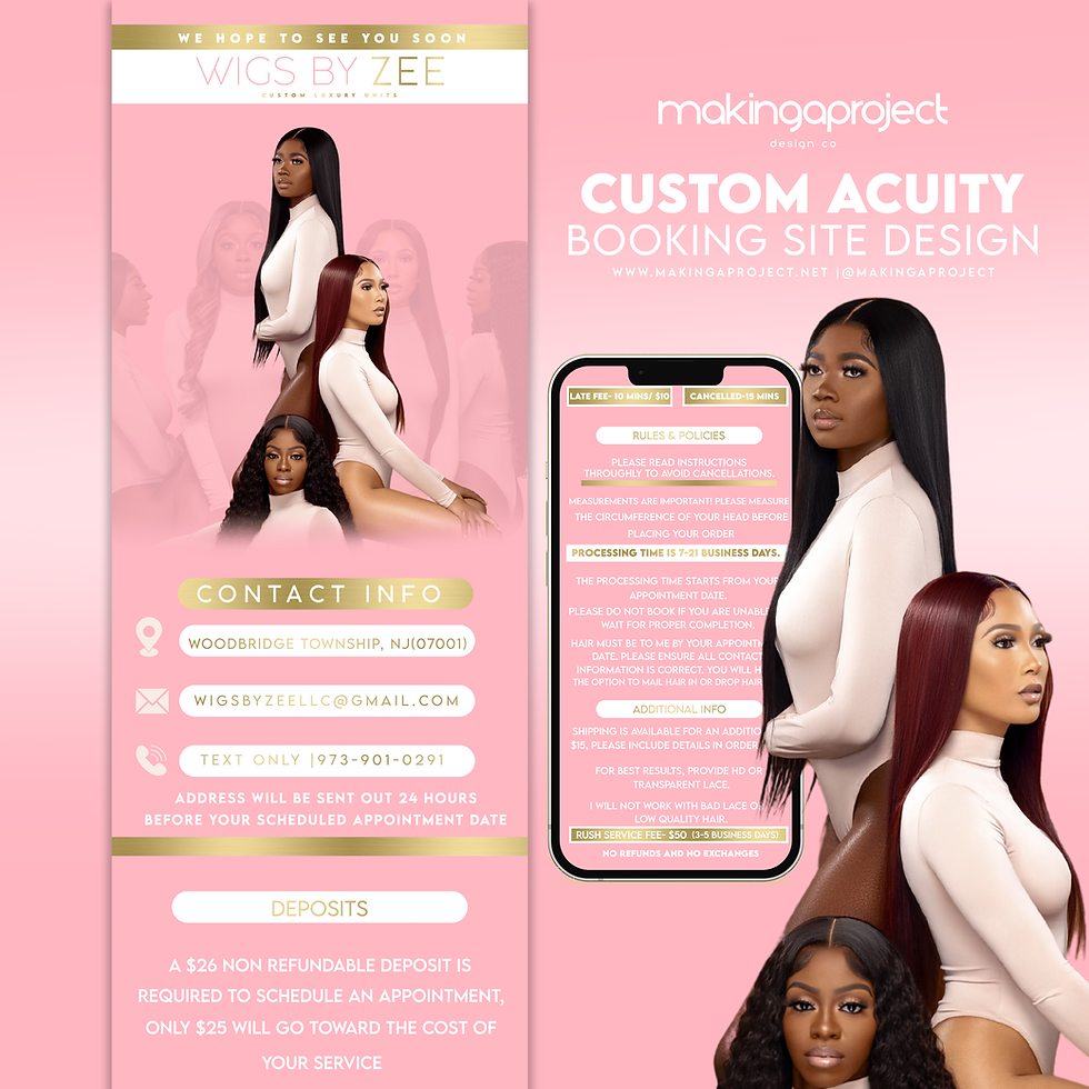 Thumbnail: Custom Acuity Booking Site Design