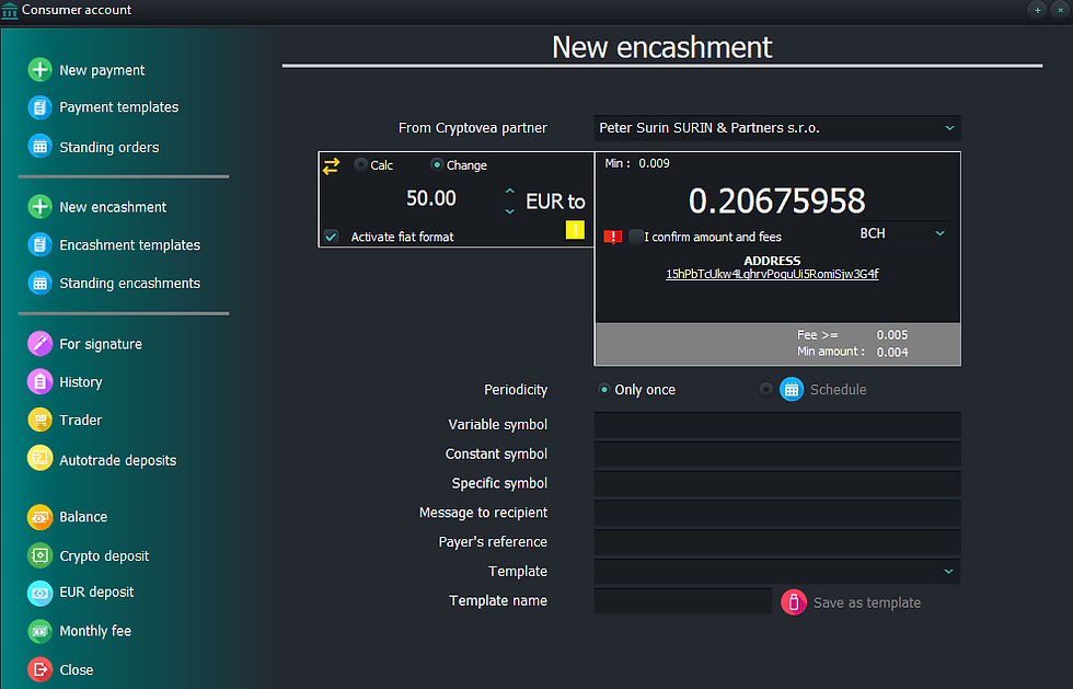 New encashment