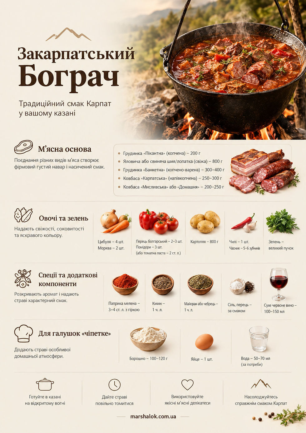 Покроковий рецепт приготування бограча