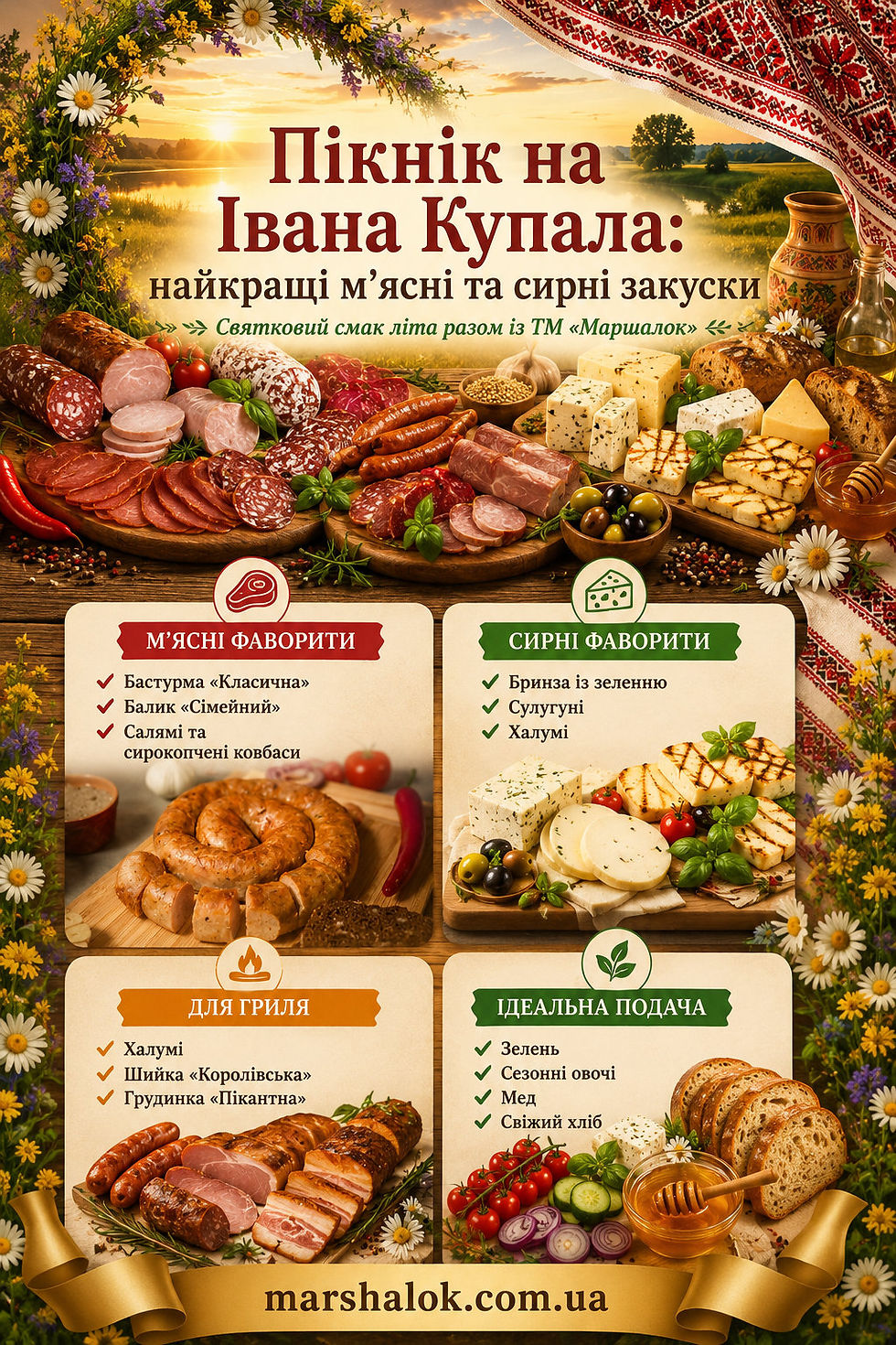 Як зібрати ідеальну м'ясо-сирну дошку для Івана Купала