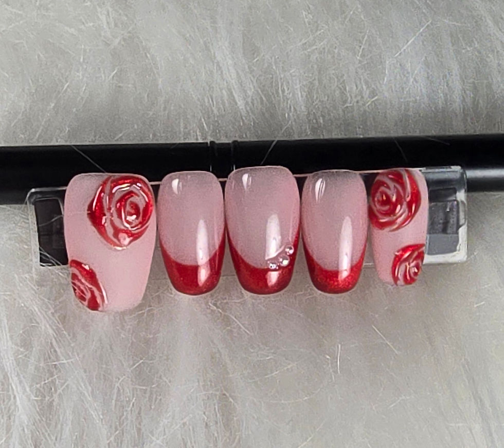 Miniaturbild: Velvet Rose CateyePress-On Nails – Wiederverwendbare,handgefertigte Kunstnägel