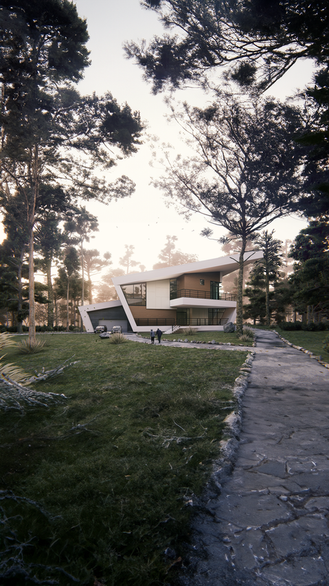 Our render skillfully captures the essence of the Gorki House, a renowned architectural gem designed by Atrium Studio. This modern masterpiece is celebrated for its unique design elements that harmonize effortlessly with nature. The meticulous attention to detail in our render faithfully reproduces the house's iconic features, such as its expansive glass facades that flood the interiors with natural light and offer breathtaking views of the landscape. The use of natural materials like wood and stone underscores the house's environmental harmony, creating a timeless appeal. By striking a perfect balance between contemporary aesthetics and ecological integration, this project sets a benchmark for modern architectural excellence.
Our render not only presents the beauty of the Gorki House but also inspires admiration for sustainable design principles, showcasing the intersection of innovation and environmental consciousness in architecture.