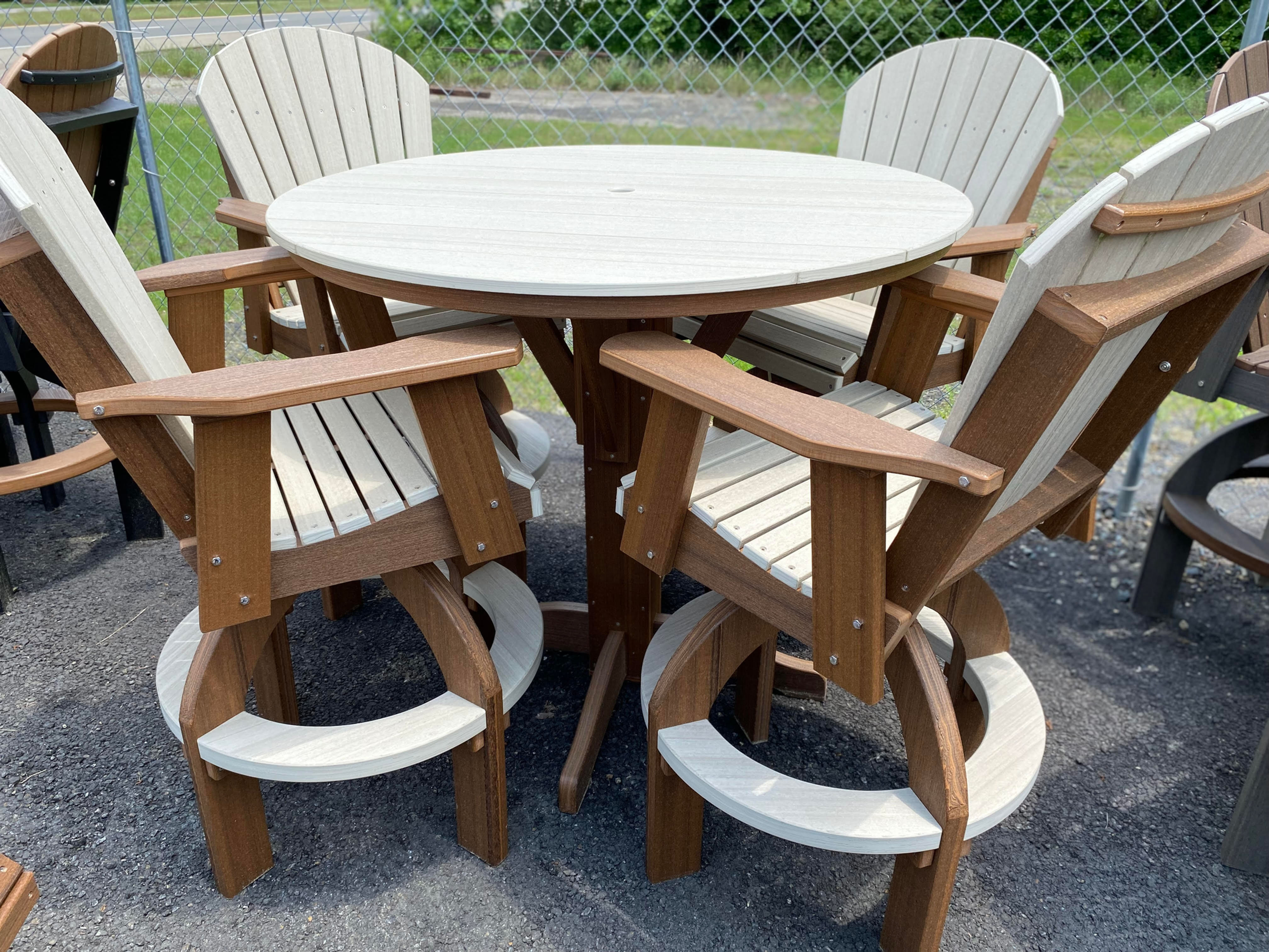 48” Round Pub Height Table with 4 Matching Pub Swivels