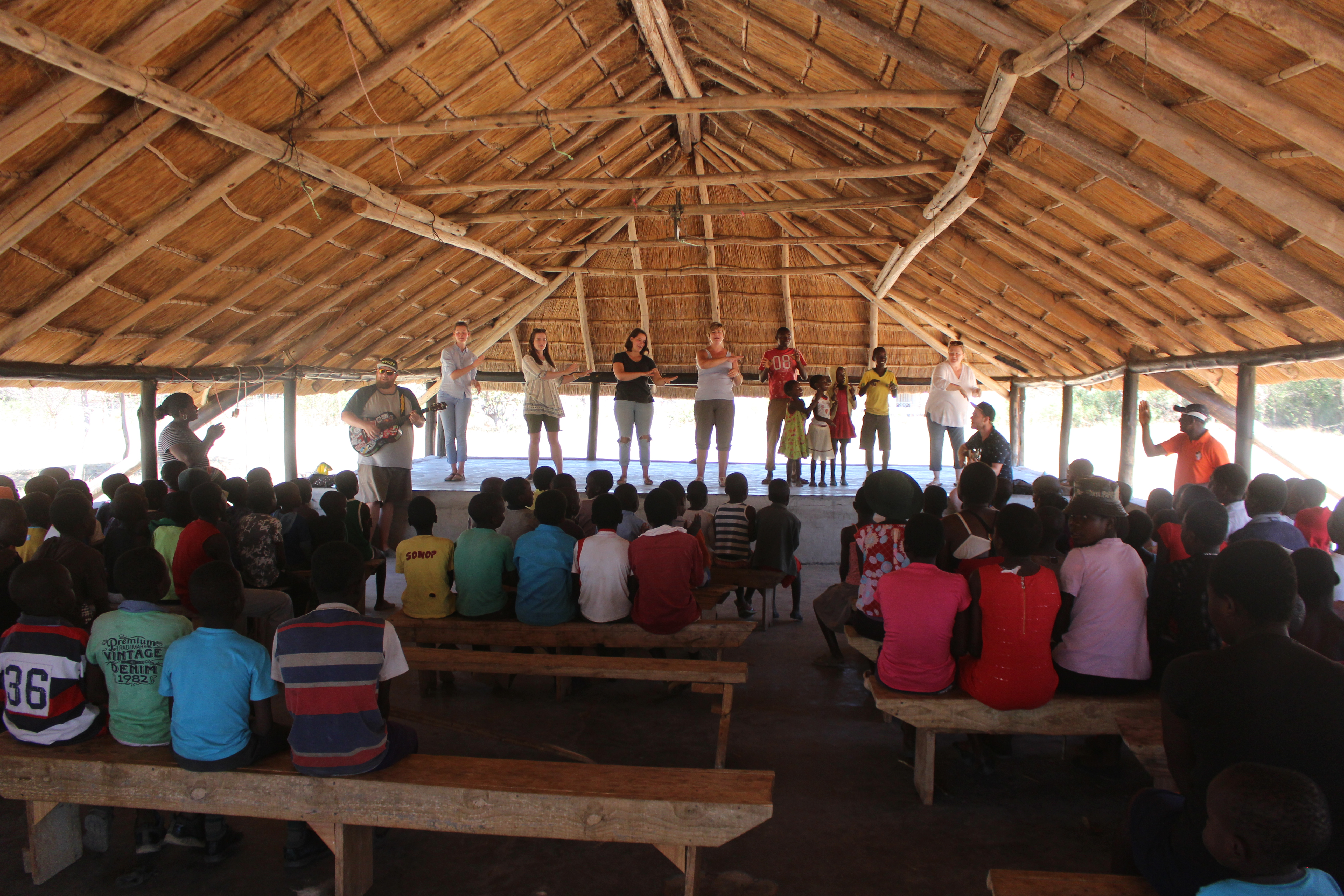 The team led a VBS camp for the kids