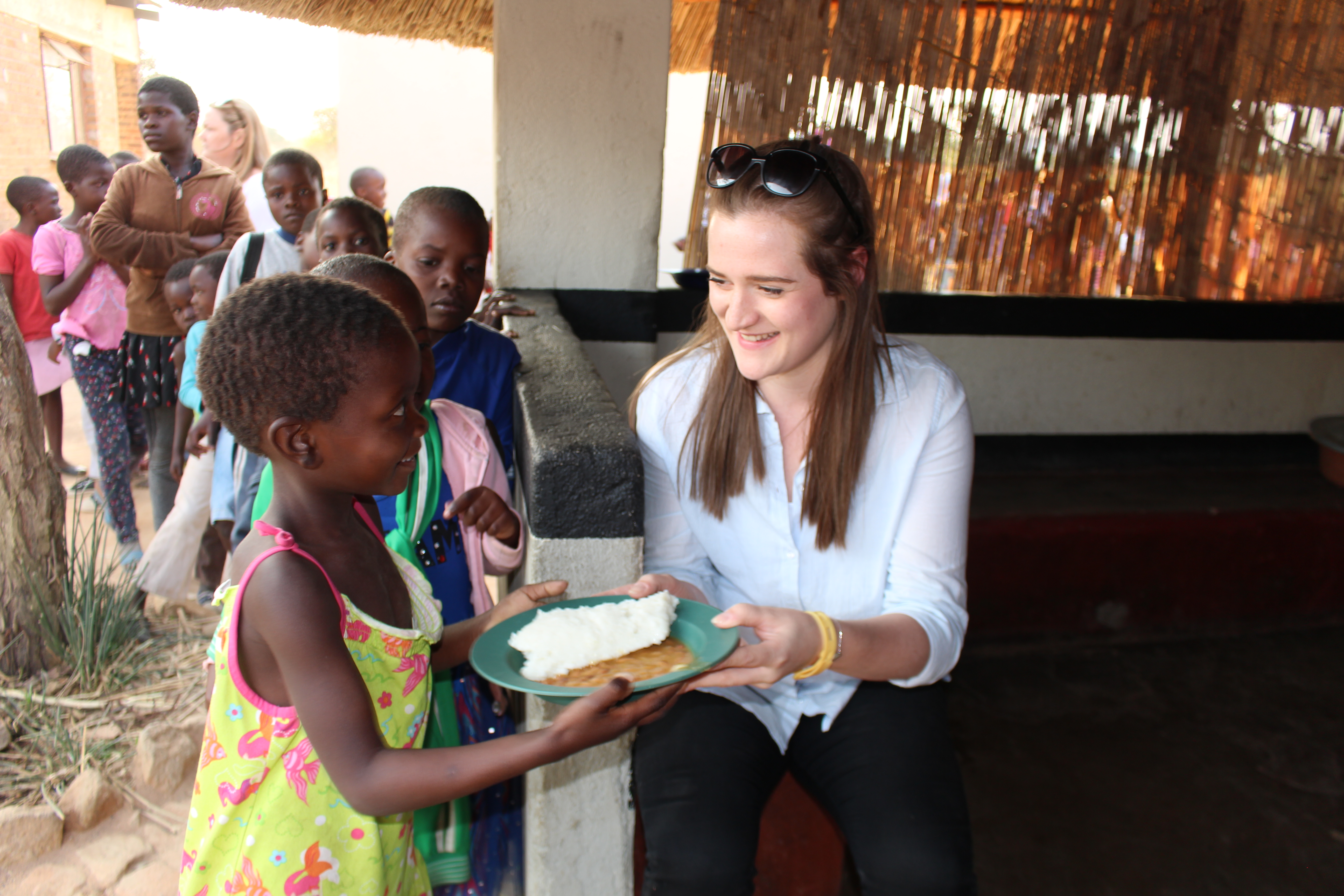 Helping with the serving