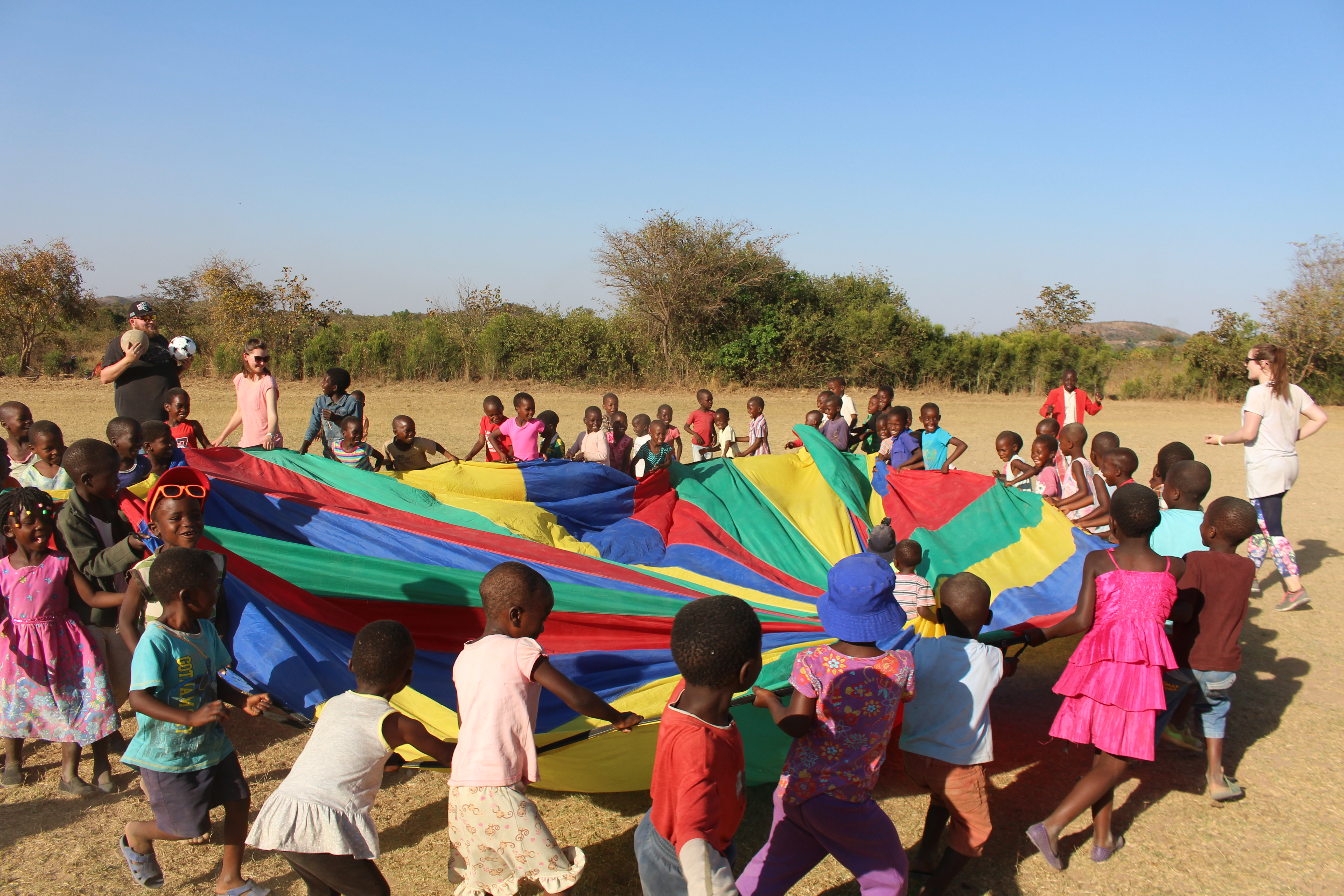 The little ones love the parachute