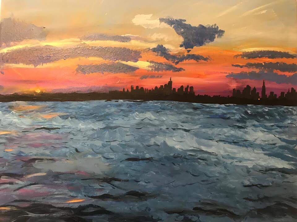 NYC across from Rockaway | Acrylic on Canvas