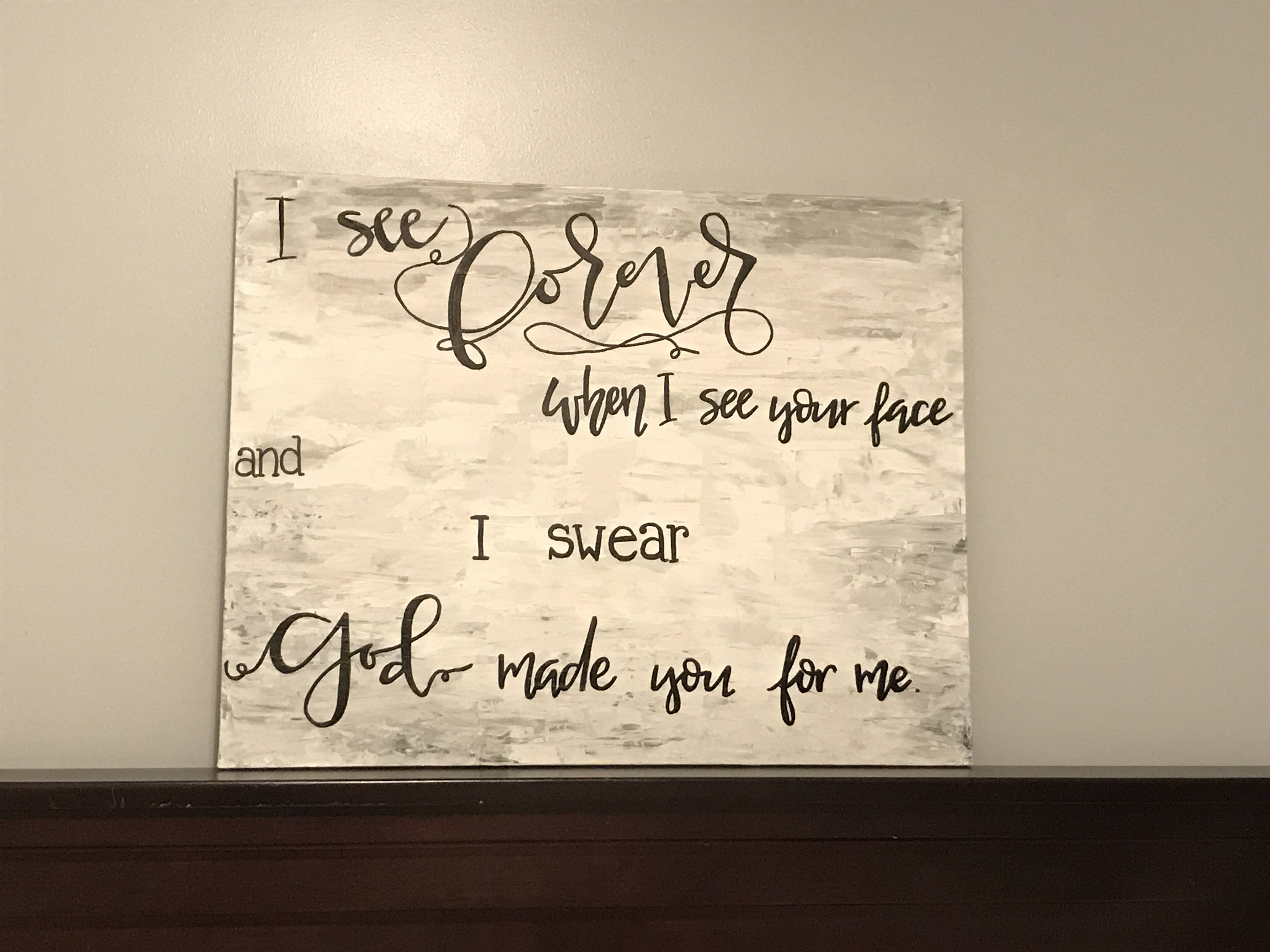 Forever | Painted and Hand-lettered with Acrylic on Canvas