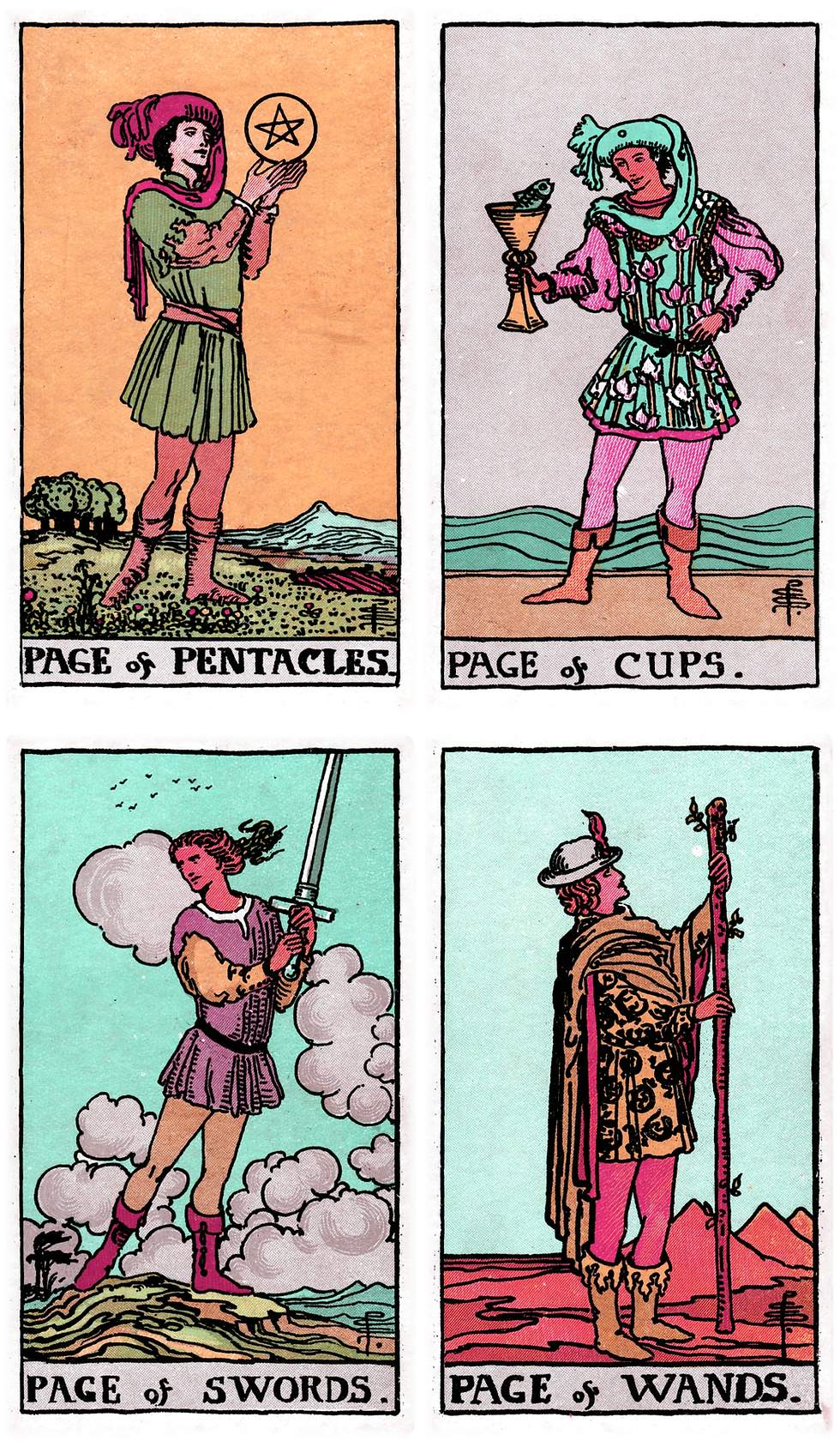 Illustration representing the Pages tarot concept