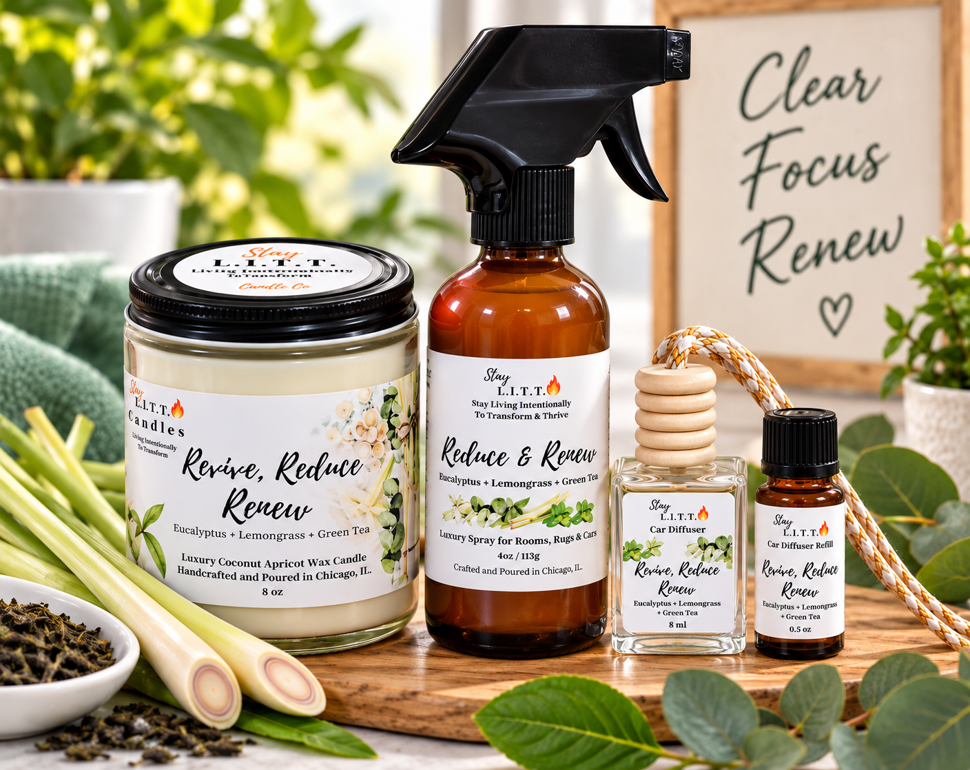 REVIVE & RENEW ~ Eucalyptus + Lemongrass + Green Tea | CLEAR • FOCUS • RENEW