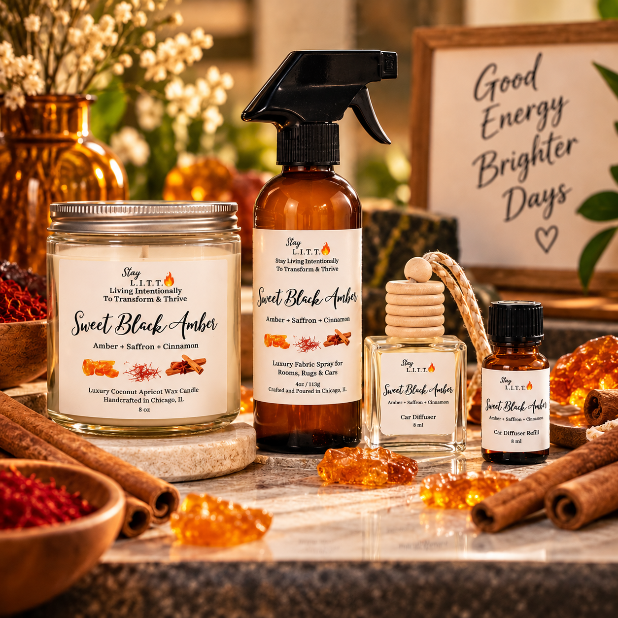 SWEET BLACK AMBER ~ Amber + Saffron + Cinnamon | SETTLE • REST • RESTORE