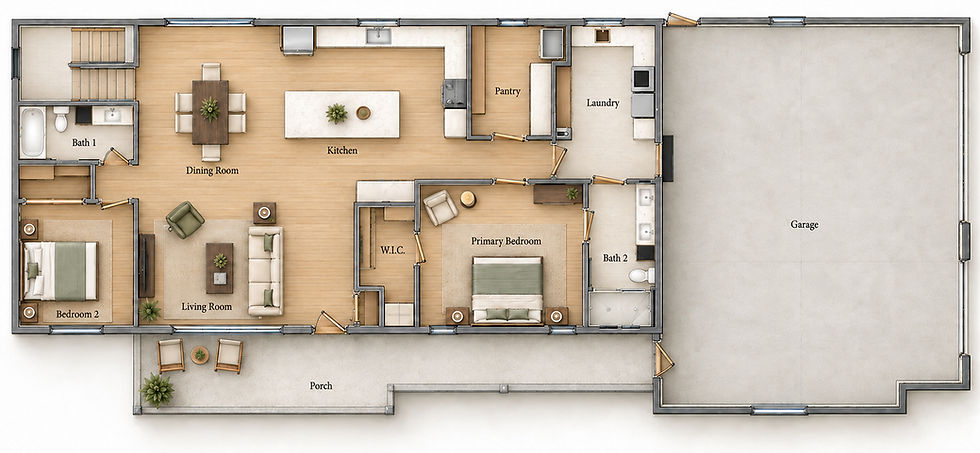 Floorplan that gives you an overhead view and allows you to see your how things are laid out.
