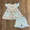 Thumbnail: Blue Hydrangea Bow Print Shorts Set