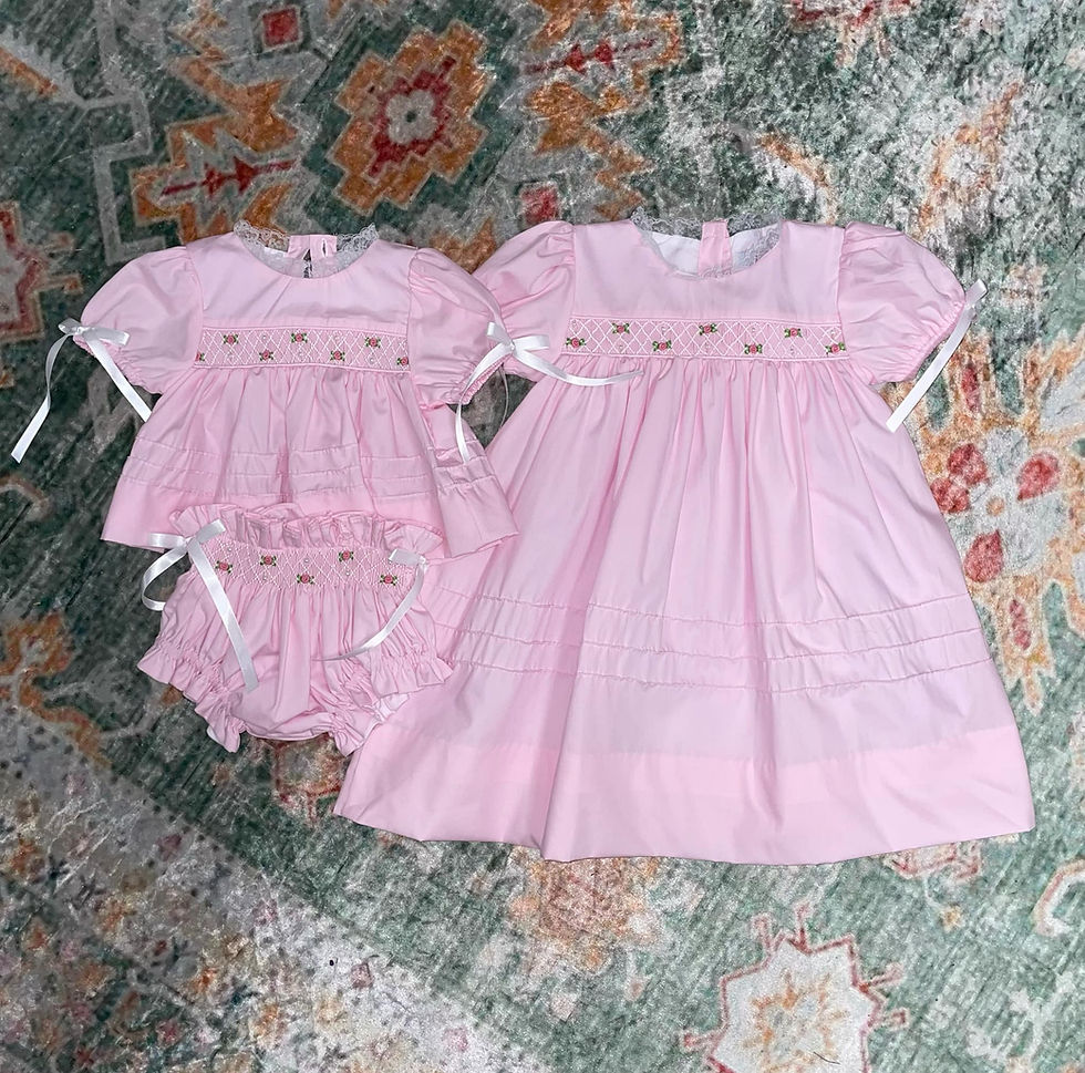 Thumbnail: Geo Smocked Pearls & Roses Dress