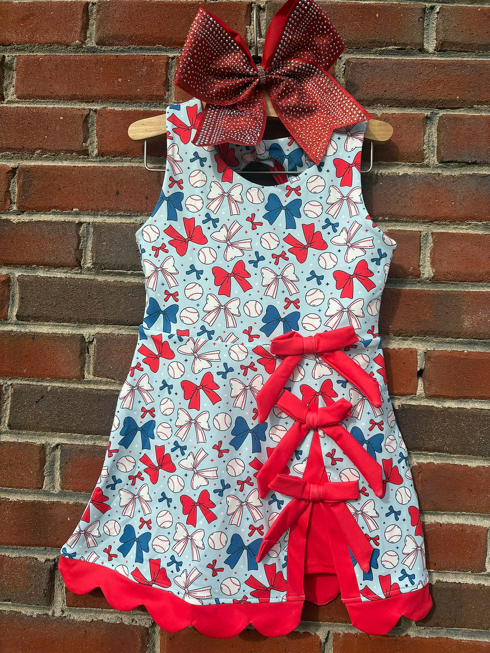 Thumbnail: Baseball Athletic Bow Skort Dress