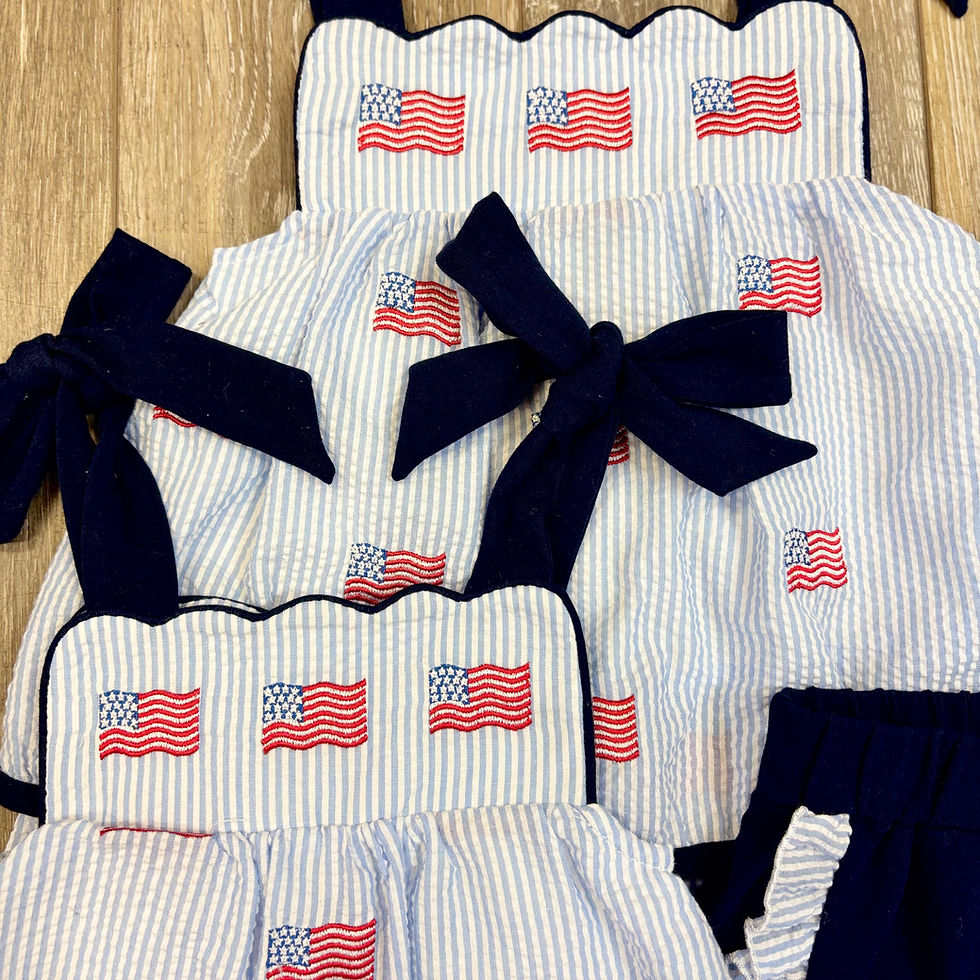 Thumbnail: Seersucker Flag Bloomer Set