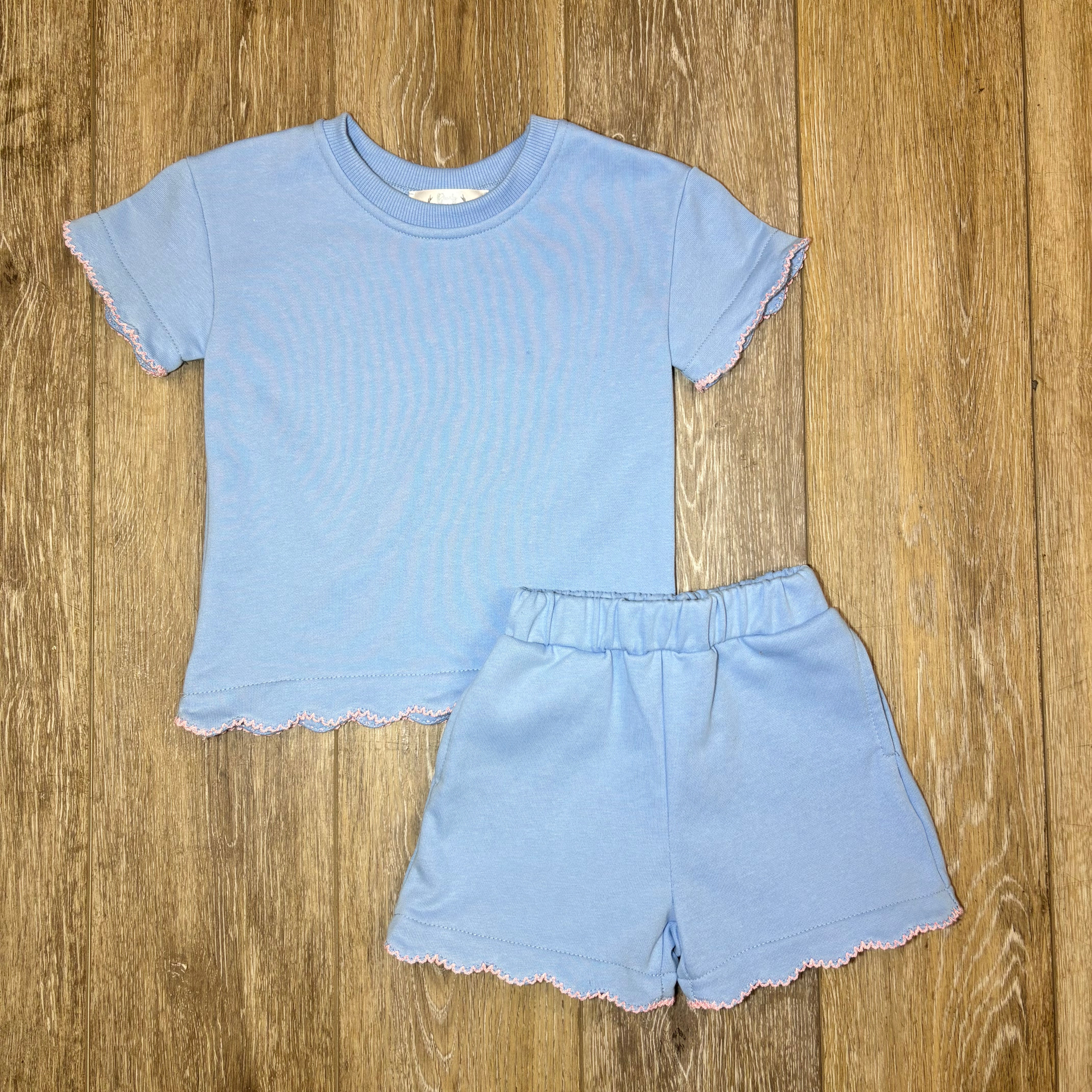 Blue Pink Scalloped Set