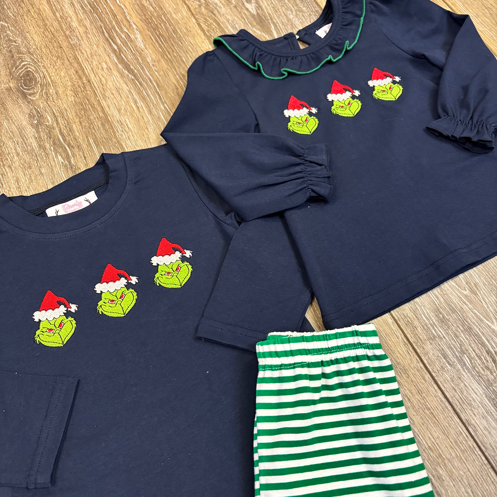 Thumbnail: Navy Grinch Trio Girl Set