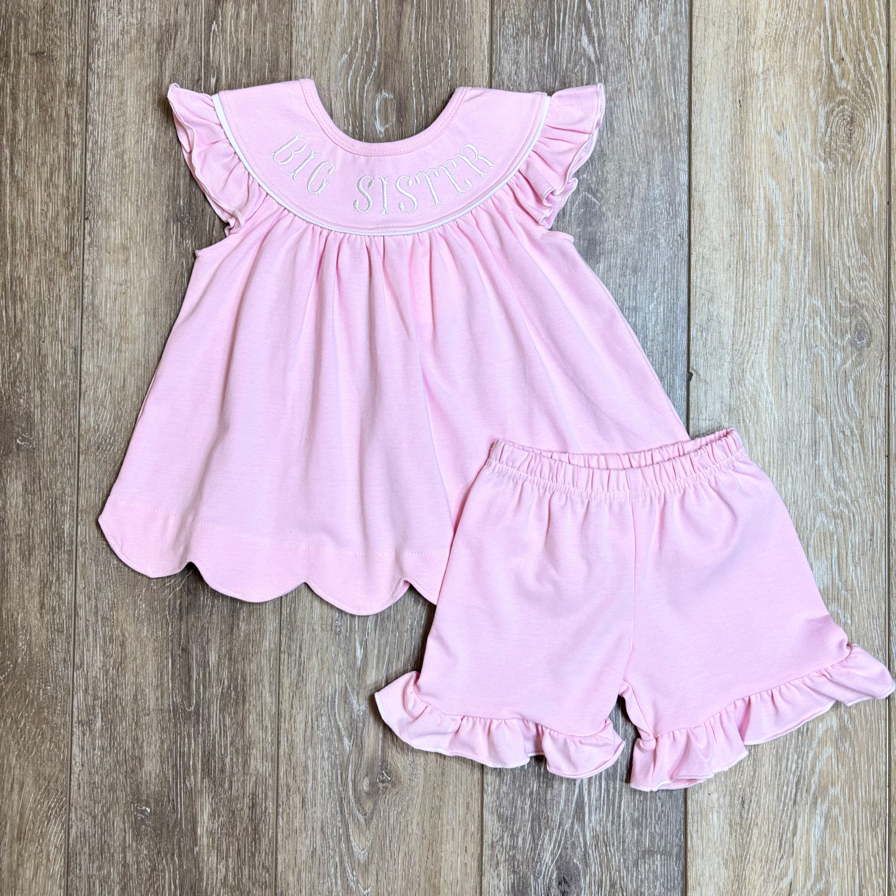 Pink Big Sister Shorts Set