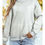 Thumbnail: Gray Oversized Drop Shoulder Reversible Mock Neck Sweatshirt