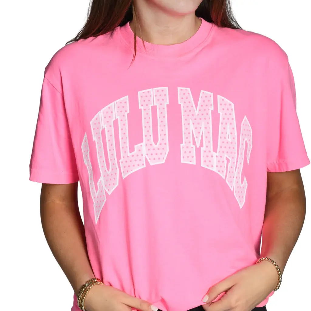 ADULT Pink Polka Dot Lulu Mac Tee