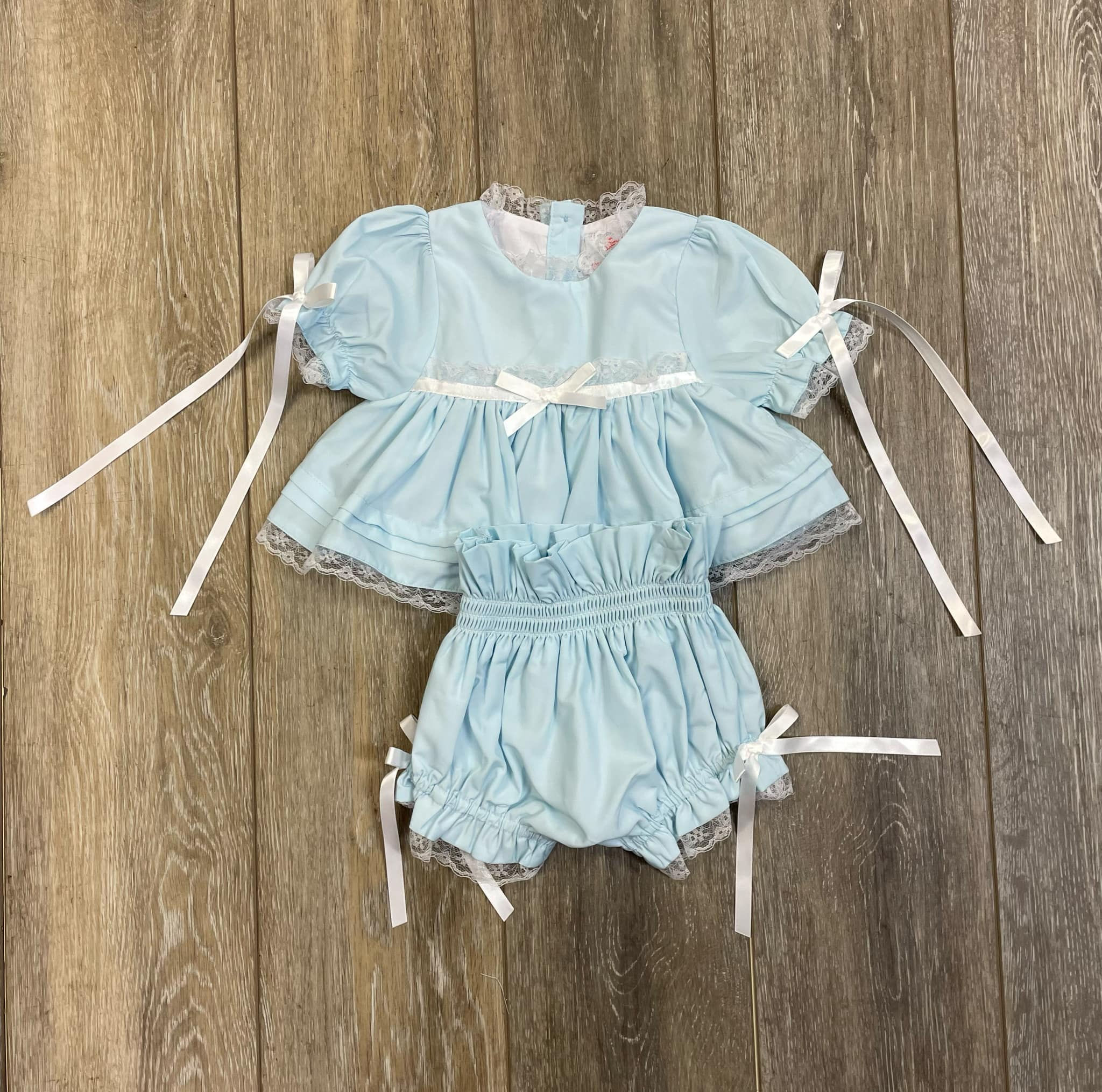 Blue Heirloom Bloomer Set