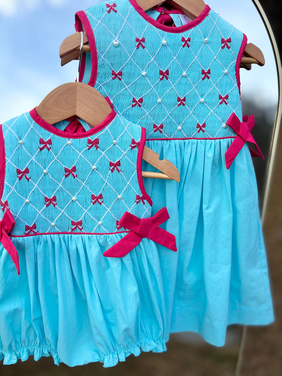 Thumbnail: Smocked Bow Pearl Dress